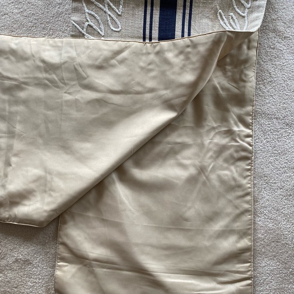 Blue and Beige Hanukkah Holiday Table Runner - Picture 6 of 6